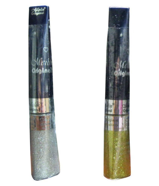 Meilin Shimmer Glam Shine Liquid Eyeliner Silver+ Gold Pack of 2 4.2