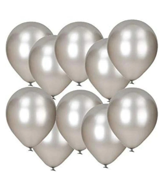 Kiran Enterprises Silver Balloons Pack of 50