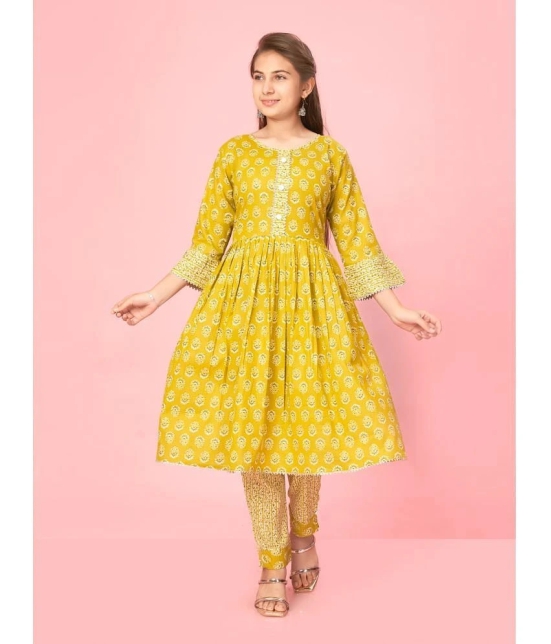 Aarika Yellow Cotton Girls Kurti ( Pack of 1 ) - None