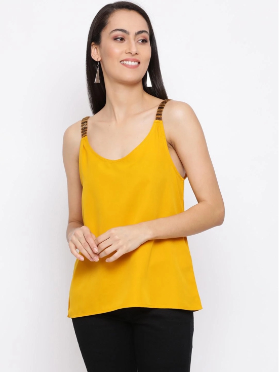 ALL WAYS YOU Women Top Crepe fabric  Yellow XS