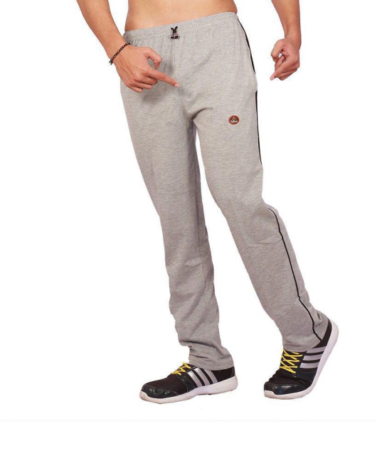 Vimal Ultra Gray Melange Mens Trackpants With Piping - XXL - 46