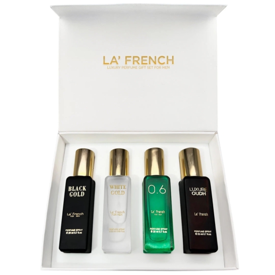 Classic Perfume Gift Set 4x20ml - Black Gold  White Gold  0.6  Luxure Oudh-Classic Perfume Gift Set 4x20ml - Black Gold | White Gold | 0.6 | Luxure Oudh