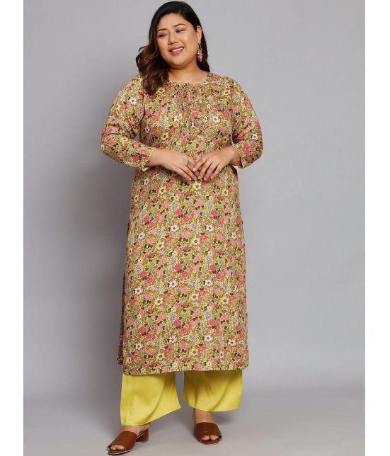 Tissu - Yellow Straight Rayon Womens Stitched Salwar Suit ( Pack of 1 ) - None