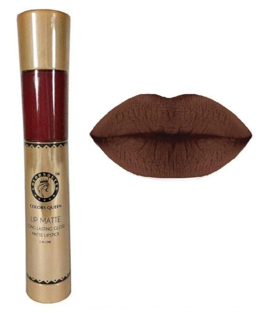 Colors Queen Lip Matte 2 in 1 Long Lasting Matte Lipstick(Coffee)