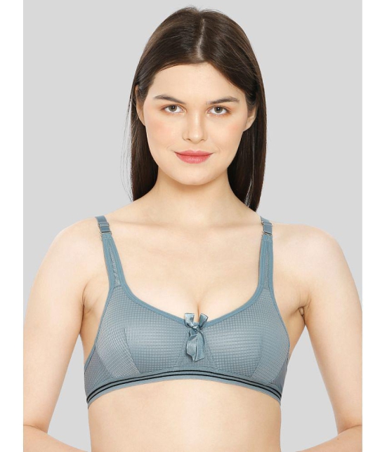 ILRASO - Blue Cotton Blend Lightly Padded Women's Plunge Bra ( Pack of 1 ) - None