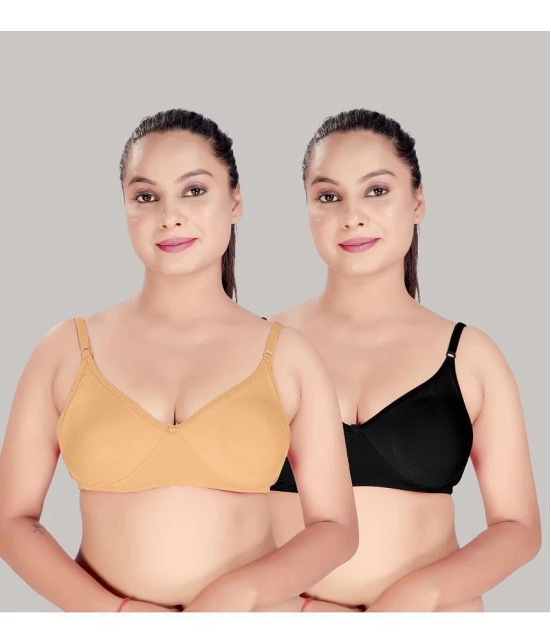 HAYA Multicolor Cotton Non Padded Womens Push Up Bra ( Pack of 2 ) - None