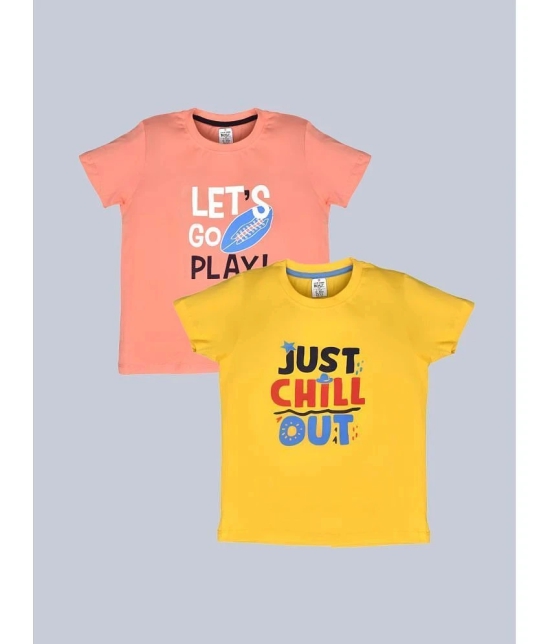 Lux Cozi - Yellow Cotton Boys T-Shirt ( Pack of 2 ) - None