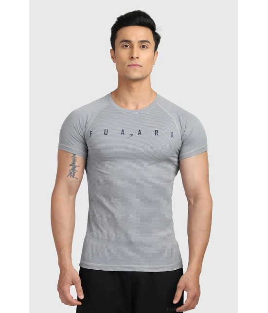 Fuaark Medium Grey Polyester Slim Fit Mens Sports T-Shirt ( Pack of 1 ) - None