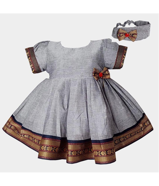 harshvardhanmart.com - Gray Cotton Baby Girl Frock ( Pack of 1 ) - None