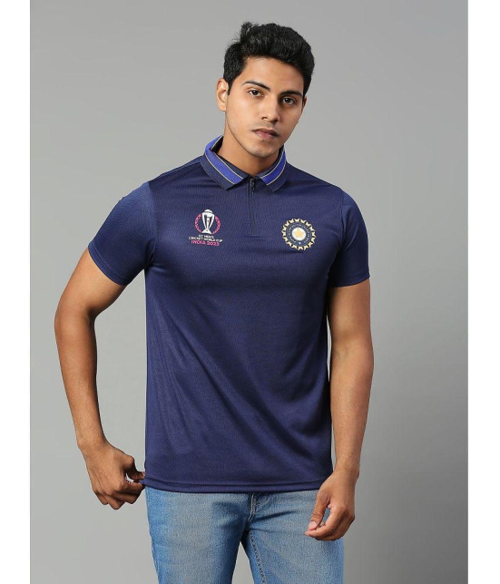 FanCode - Navy Blue Polyester Regular Fit Men's Sports Polo T-Shirt ( Pack of 1 ) - None