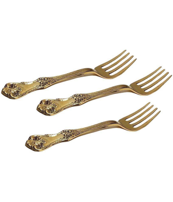 A & H ENTERPRISES - Brass Brass Table Fork ( Pack of 3 ) - Brass