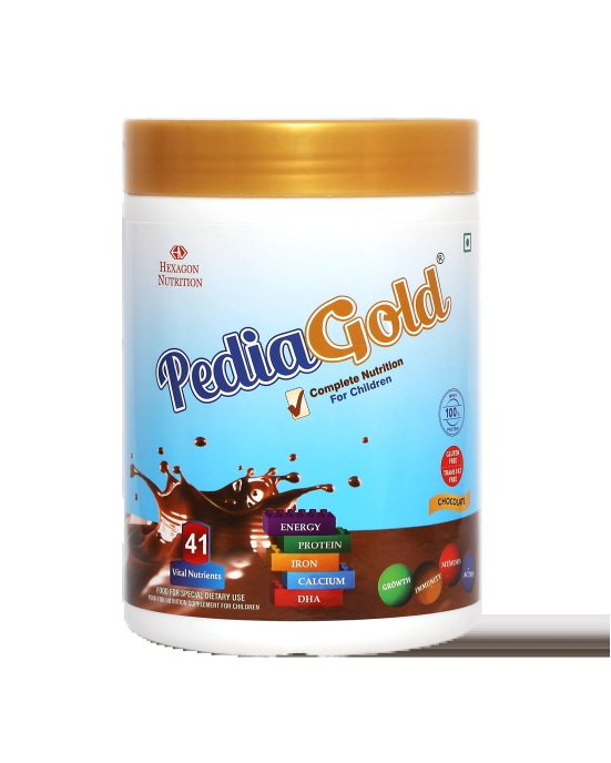 PEDIAGOLD|Complete Nutrition For Children- Premium Chocolate- 400G Tin,Powder