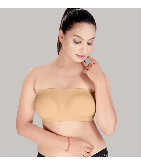 HAYA Beige Polyester Non Padded Womens Strapless Bra ( Pack of 1 ) - None