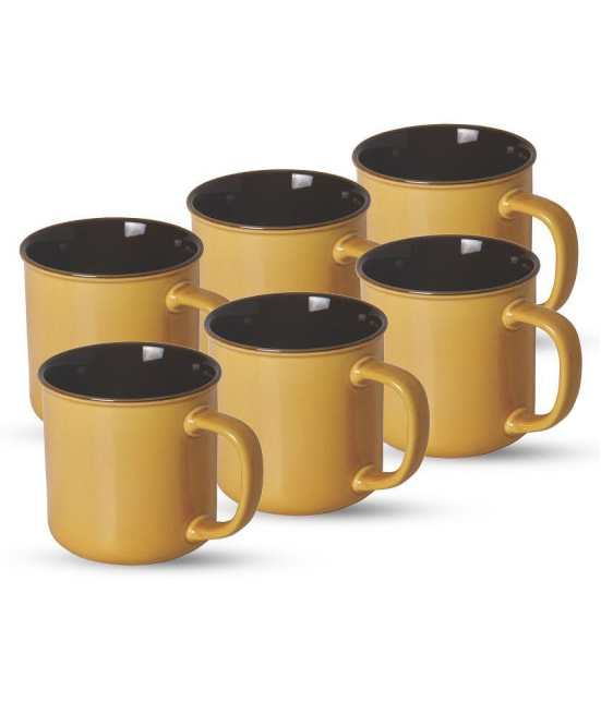 Treo by Milton Glare Ceramic Mug (Brown, 240 ml) - Set of 6 - Brown