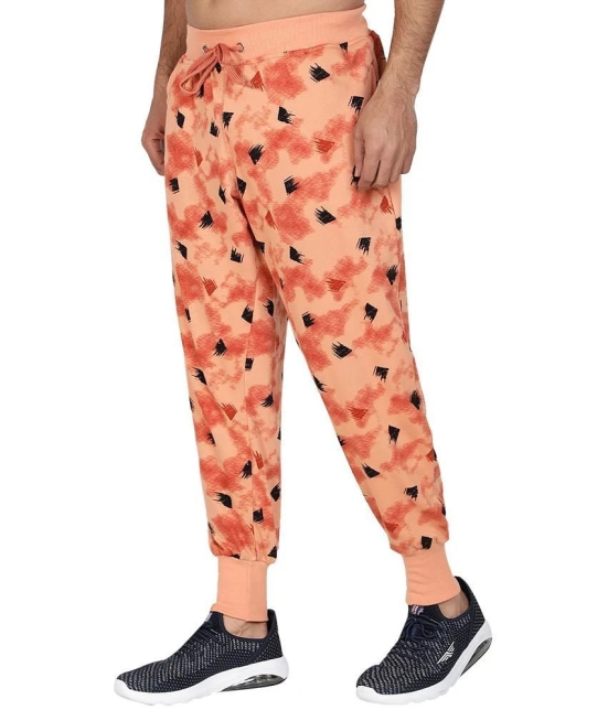 Uzarus Orange Cotton Plain Joggers - None