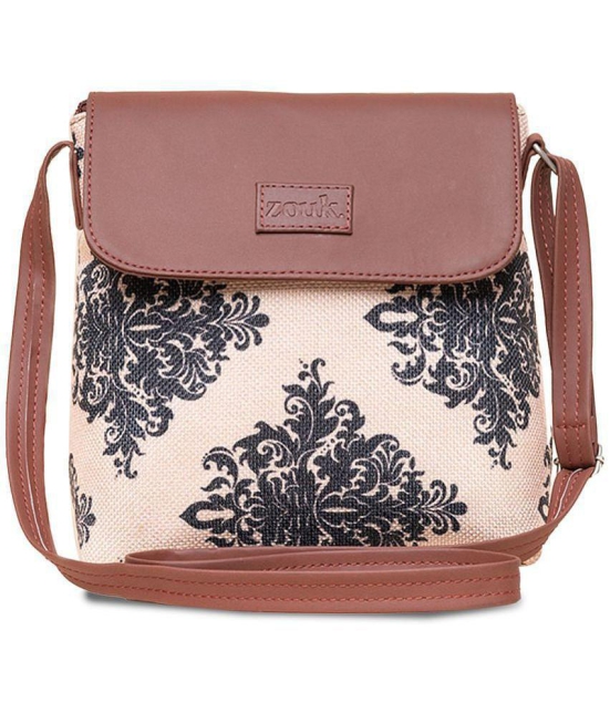 Zouk - Cream Jute Sling Bag - Cream