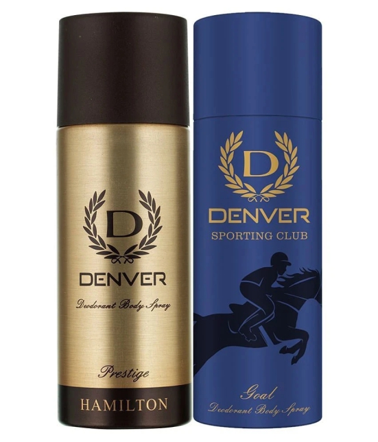 Denver Prestige & Goal Deo - 165ML Each (Combo Pack of 2) for Men