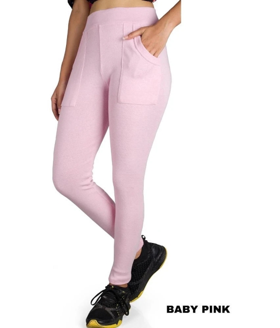 KARARO JEGGINGS - Cotton Blend Skinny Fit Fluorescent Pink Womens Jeggings ( Pack of 1 ) - None