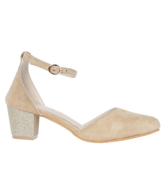 MARC LOIRE Gold Block Heels - None