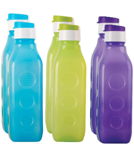 Oliveware - Multicolour Water Bottle 1000 mL ( Set of 6 ) - Multicolour