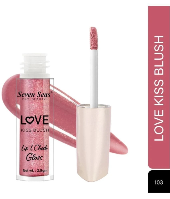 Seven Seas Tint Lip Love Kiss Blush|Moisturizing lip gloss and lip cheek tint Glossy Finish (Pink)