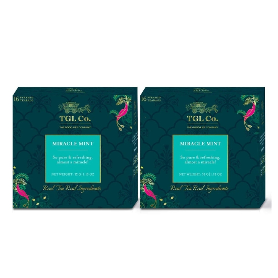 TGL Co. The Good Life Company Miracle Mint Tea Herbal Infusion Tea 32 Tea Bags 30 Tea Bags  2 Exotic Samples-TGL Co. The Good Life Company Miracle Mint Tea Herbal Infusion Tea, 32 Tea Bags (30 Te