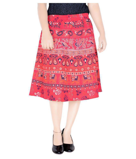 Sttoffa Cotton A-Line Skirt - Red - 32