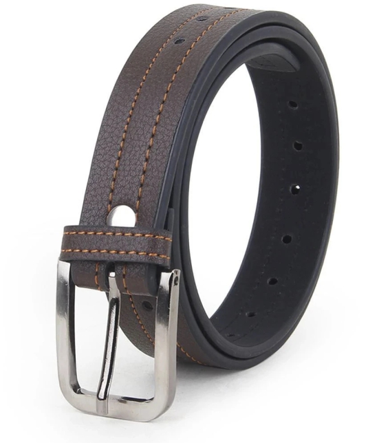 Zacharias Boys Synthetic Leather Belt for kids (Pack of 1) (kb-21_Black) (6-10 Years) - None