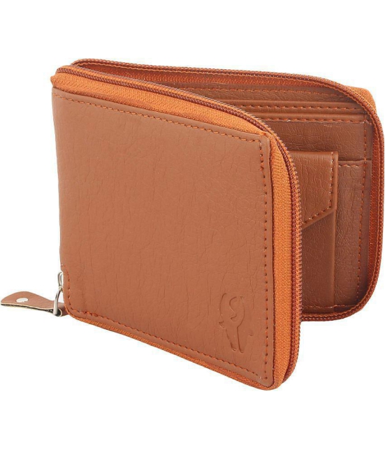 samtroh - PU TAN Men''s Regular Wallet ( Pack of 1 ) - Tan