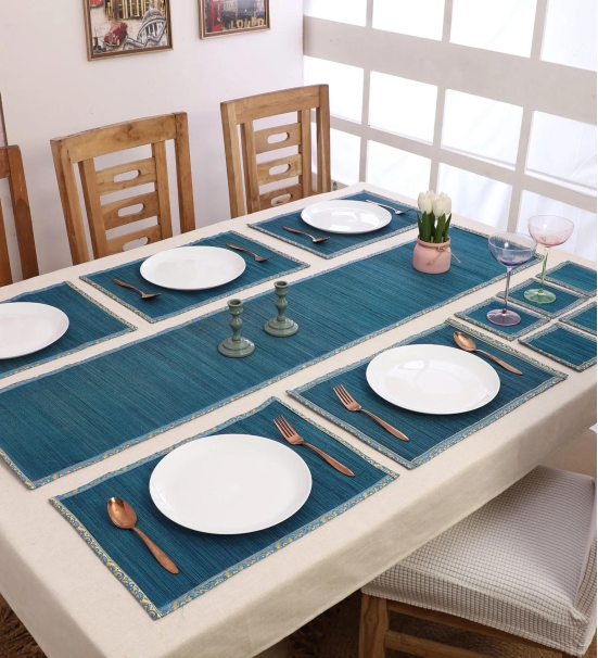 Bamboo Dining Mats - Blue  (Set of 13)