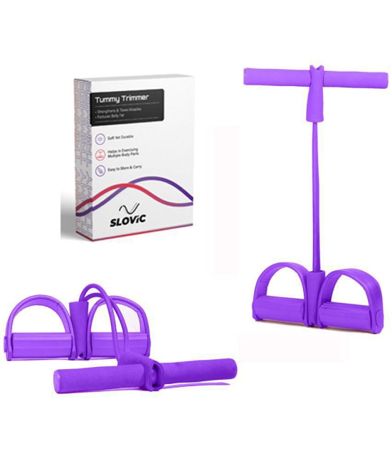 SLOVIC Tummy Trimmer | Ab Workout | for Men & Women | Strengthens & Tones Stomach Muscles | Waist Exercise & Muscle Toning | Purple (2 Tube) | 3 Years Warrantyâ?¦ - Single Spring