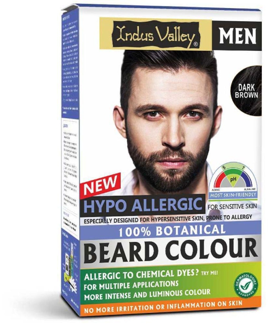 Indus Valley Hypo allergic 100% Botanical Dark Brown Beard Colour