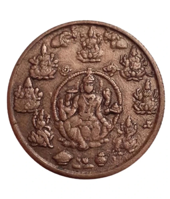 EXTREMELY RARE OLD VINTAGE HALF ANNA EAST INDIA COMPANY 1839 MAA LAXMI BEAUTIFUL RELEGIOUS TEMPLE TOKEN COIN