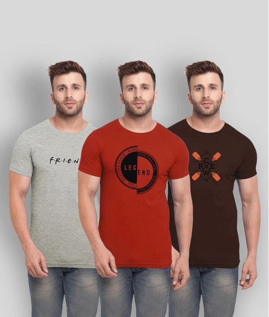 BULLMER - Multicolor Cotton Blend Regular Fit Mens T-Shirt ( Pack of 3 ) - None