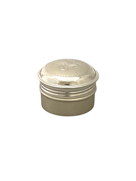 ijuels pure silver kesar/ kumkum dabbi box for gifting ( 4cm diameter )