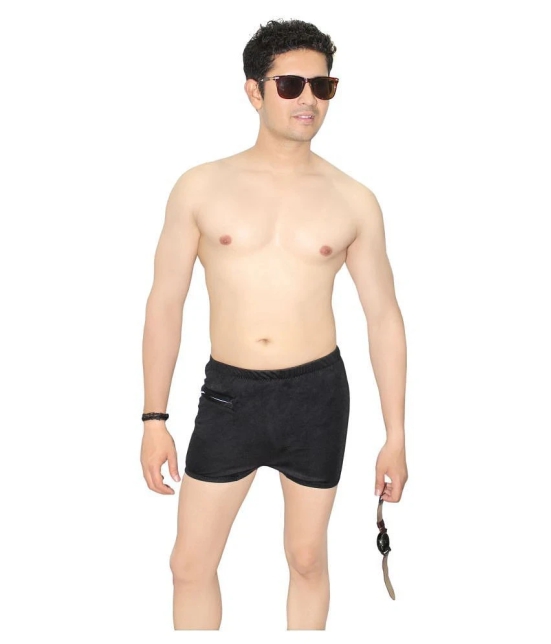 Goodluck Black Cotton Lycra Trunk - 42