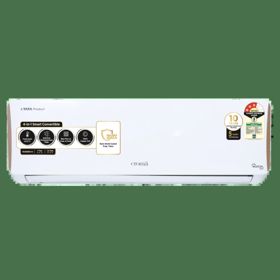 Croma 4 in 1 Convertible 1.5 Ton 3 Star Inverter Split AC with Dust Filter (2024 Model, Copper Condenser)