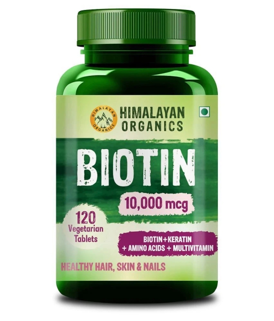 Himalayan Organics Biotin 10,000 mcg Supplement with Keratin, Amino Acids & Multivitamin 120 Tablet