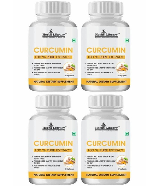 Herbs Library Curcumin Supplement Improve Health & Fitness 60 Capsules Each (Pack of 4)