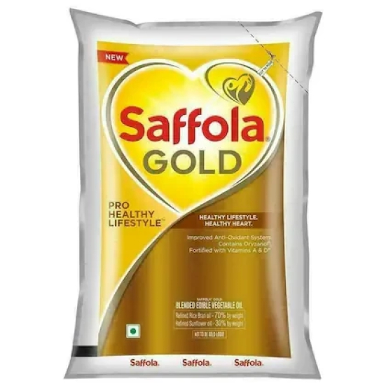 Saffola Gold Pro Healthy Lifestyle RiceBran Based Blended Oil 1 L