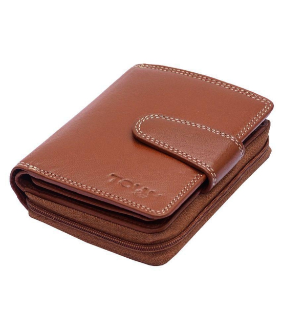 Tough Women Tan Genuine Leather Wallet - Regular Size (11 Card Slots) - Tan