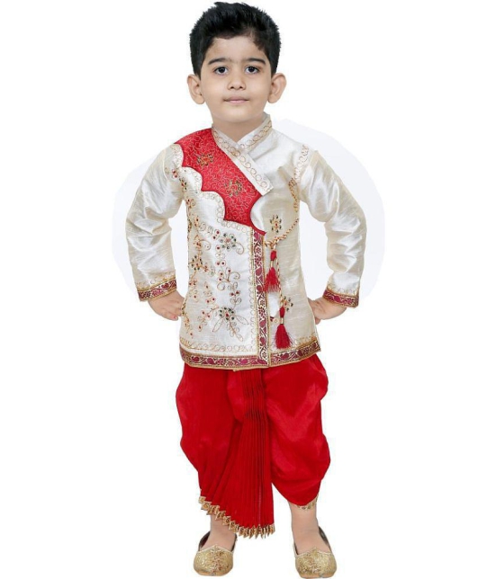 Boys Festive & Party Kurta and Dhoti Pant SetÂ Â (Red Pack of 1) - None