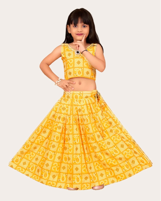 Girls Lehenga Choli Wesaren wear Readymade haldi seremony Lehenga for kids Girls-Yellow / 5 Years-6 Years