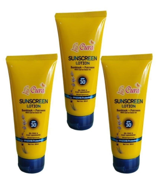 La Cura Sunscreen Lotion SPF 30 PA++ 180 mL Pack of 3