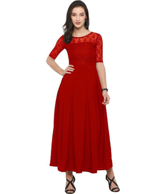 Sheetal associates - Red Crepe Women's Gown ( Pack of 1 ) - None