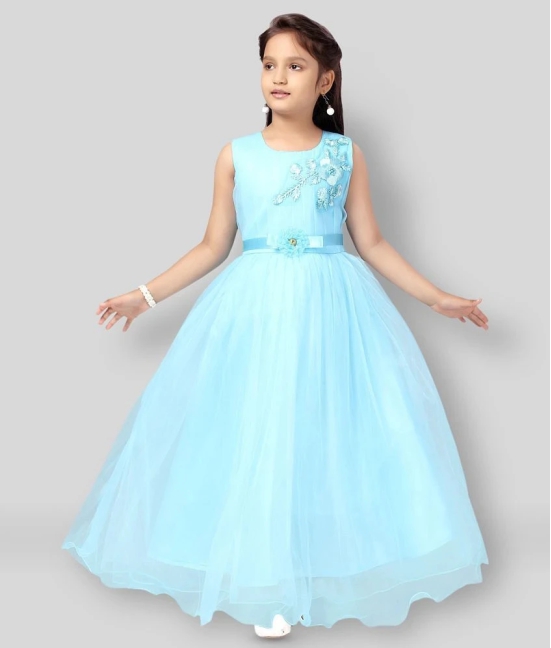 Aarika Net Gown For Girls ( Pack of 1 , Turquoise ) - None