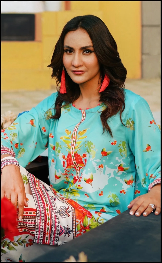 Sumaira Aurangzeb Sila Lawn Pret 24 - Sky Elegance-L