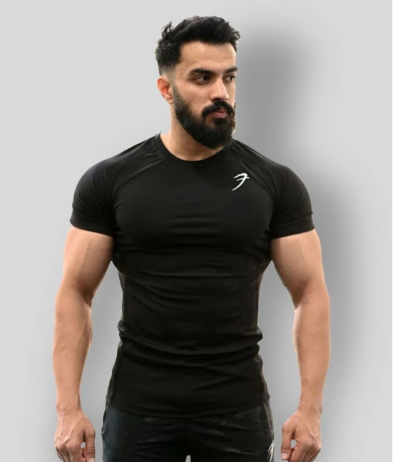 Fuaark - Black Polyester Regular Fit Mens Sports T-Shirt ( Pack of 1 ) - M