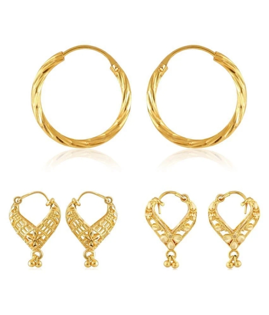 Vighnaharta Elegant Twinkling Beautiful Gold Plated Clip on Bucket,basket and Chand Bali earring Combo For Women and Girls -VFJ1114-1317-1394ERG - Golden