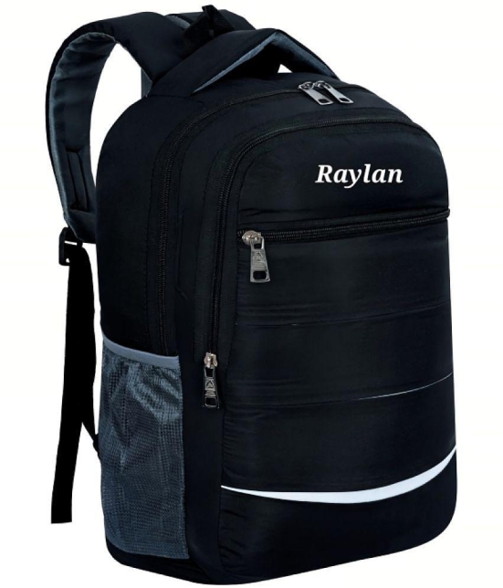 Raylan Black Polyester Backpack ( 25 Ltrs ) - Black